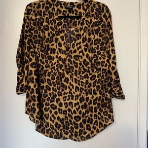 Torrid Black and Tan Leopard Blouse